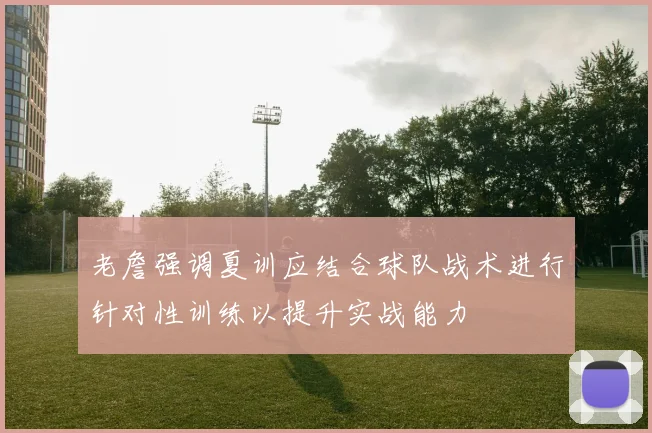 老詹强调夏训应结合球队战术进行针对性训练以提升实战能力
